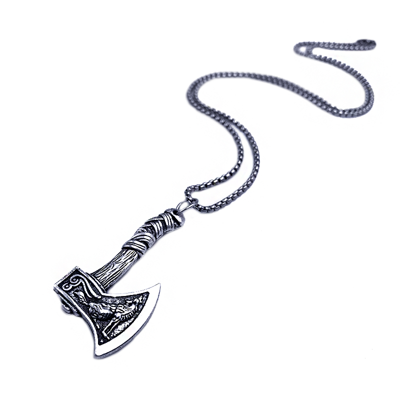 Ατσάλινο Μενταγιόν σχήμα Τσεκούρι με αλυσίδα