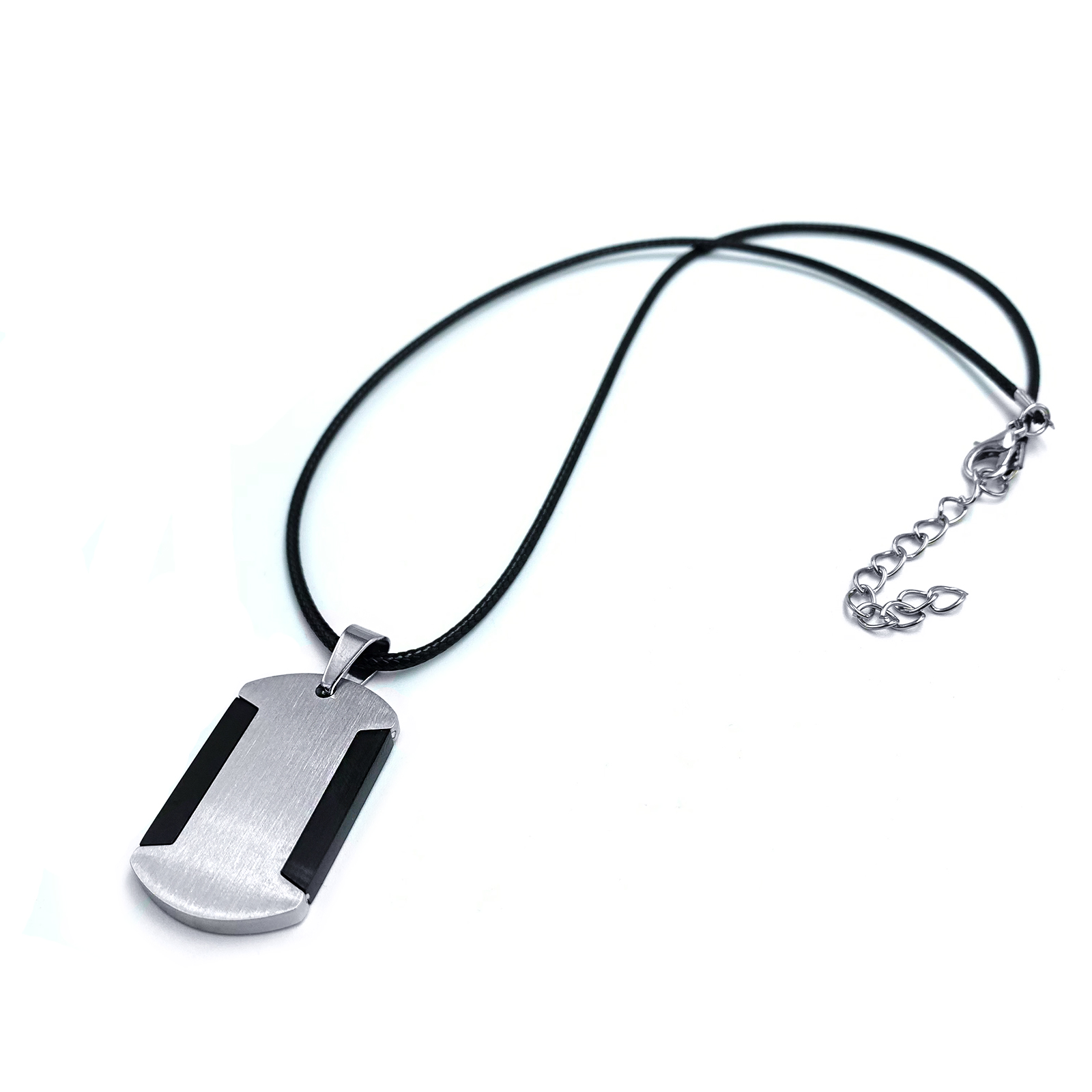 Ατσάλινο Μενταγιόν Πλάκα 22x34mm Μαύρα Πλαινά - Image 2