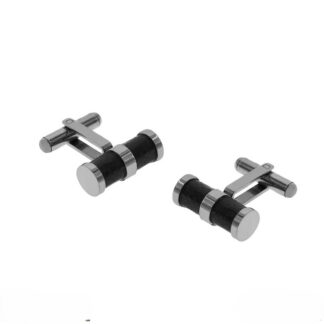 Μανικετόκουμπα Ατσάλινα Κύλινδρος 8x20mm – Μαύρο Δίχρωμο